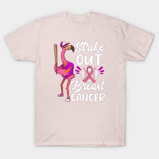 Strike Out Baseball Softball Pink Breast Cancer Awareness T-Shirt