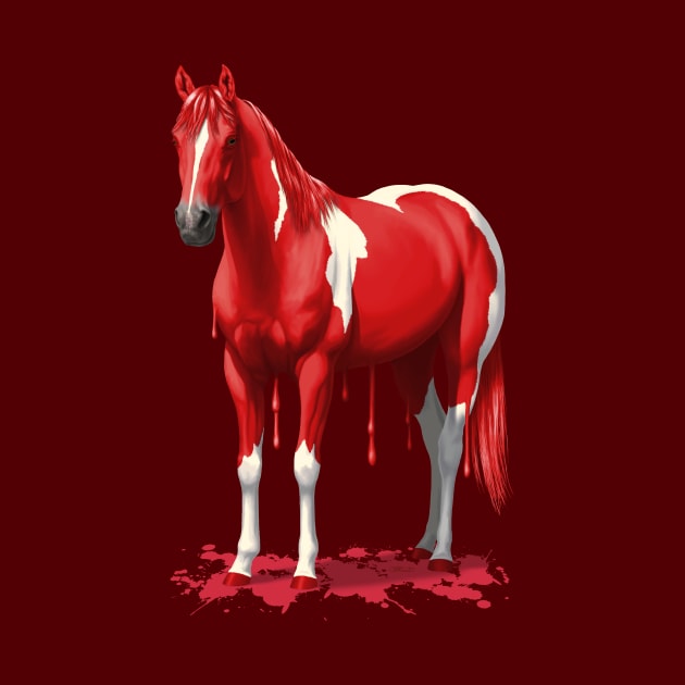 Funny Red Pinto Dripping Wet Paint Horse by csforest