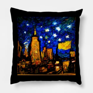 New York City in Van Gogh's style Pillow