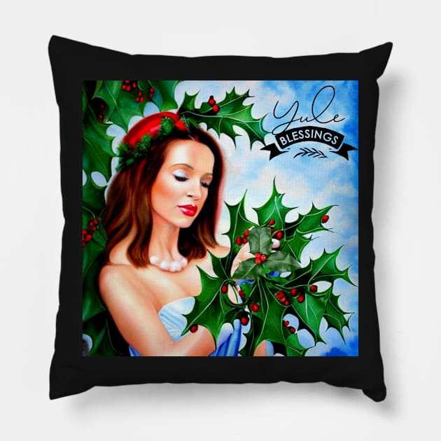 Yule Blessings Pillow by FineArtworld7