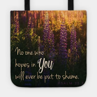 No one who hopes in You will ever be put to shame, Lord. Tote