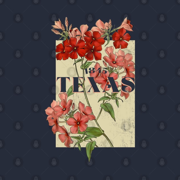 Texas 1845 Retro Floral by Pico Originals