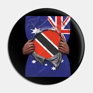 Trinidad And Tobago Flag Australian Flag Ripped - Gift for Trinidadian And Tobagoan From Trinidad And Tobago Pin