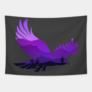 Beautiful Flying Eagle Forest Bird Silhouette Night Sky Love Tapestry