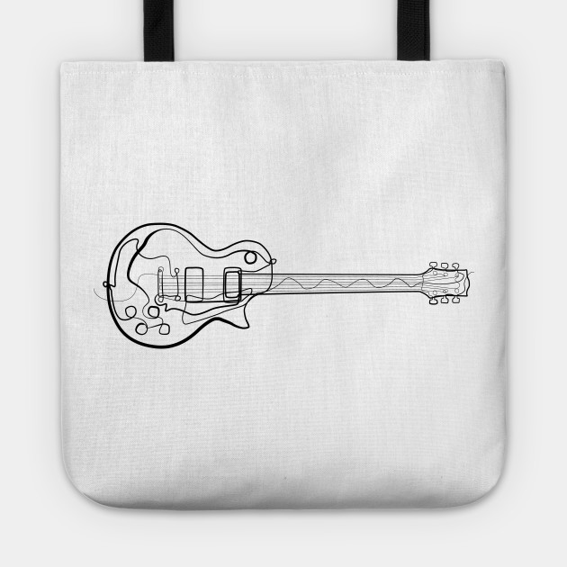 Electric Guitar One Line Drawing Electric Guitar Tote Teepublic If you have a guitar neck you intend to use with the body, by all means, use its measurements as your starting point. teepublic