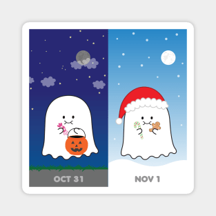 Gordie the Ghost (Oct 31 vs Nov 1) | by queenie's card Magnet