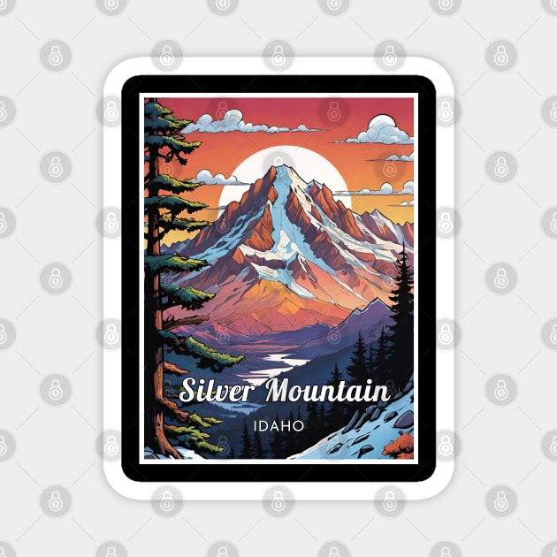 Silver Mountain ski idaho usa Magnet by UbunTo