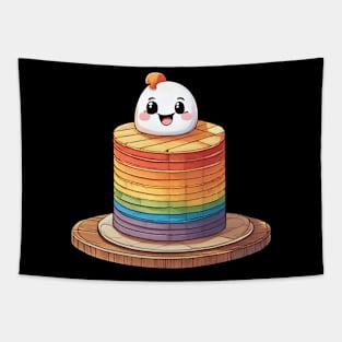 rainbow cookies with ice cream cute Tapestry