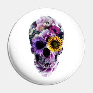 Floral Skull Pin