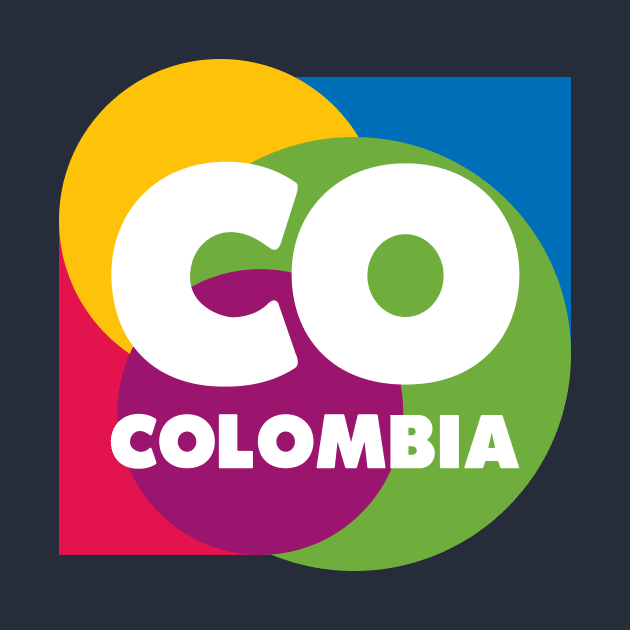 CO Colombia logo - retro design by verde
