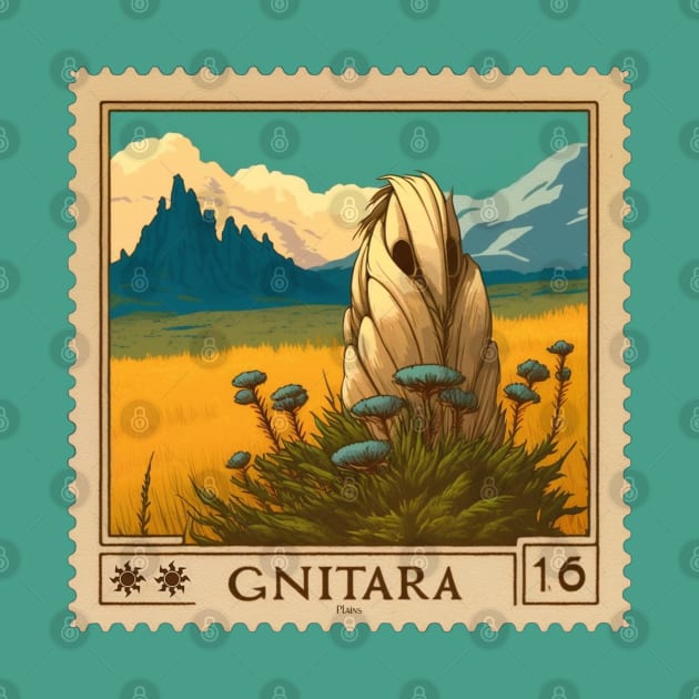 MTG - Plains Stamp - Gnitara - Postage Stamp Series by SLMGames