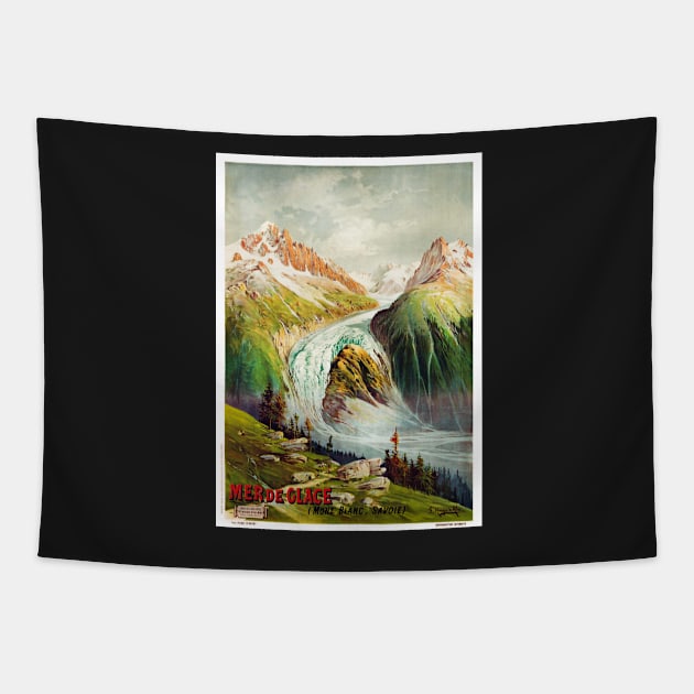 Giclee Print: Mer de Glace (Sea of Ice) Glacier, Mont Blanc (Savoie) Alps, France, Prime Samaritaine Paris by Hugo D'Alesi : Tapestry by Donkeh23