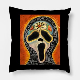 Ghost Sugar Skull Dia De Los Muertos Pillow