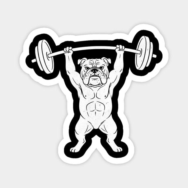 Bulldog Weightlifting Strong Gym Dog Lover Magnet by ArtistTee ⭐⭐⭐⭐⭐