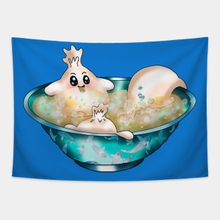 Dumplings relaxing in a soup spa Tapestry