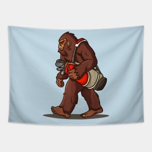 Bigfoot playing golf Tapestry