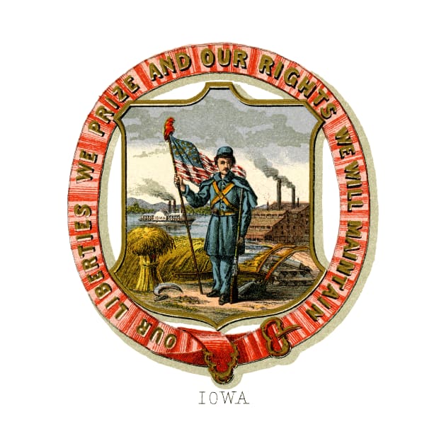 1876 Iowa Coat of Arms by historicimage