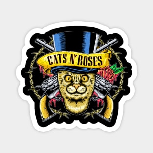 cats n roses Magnet