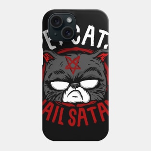 Pet Cats Hail Satan I Occultist Pentagram Cat graphic Phone Case