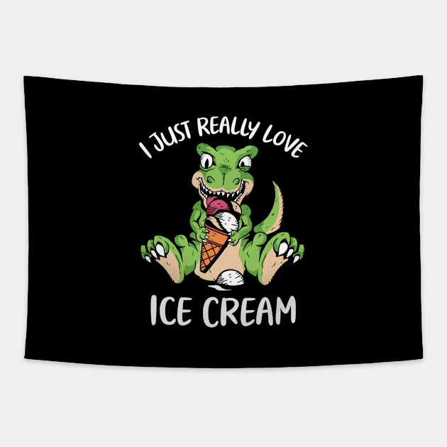 I Just Really Love Ice Cream Tapestry by OnepixArt