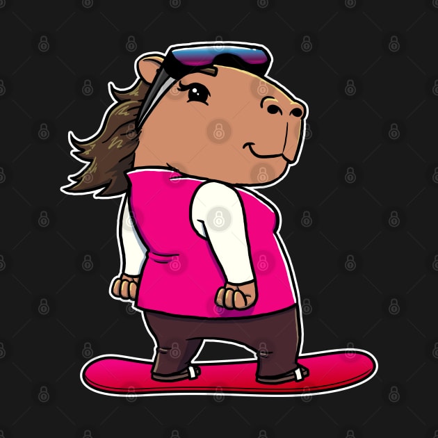 Capybara Snowboarder Girl Snowboarding by capydays