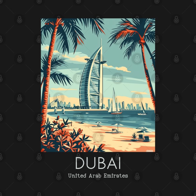 A Vintage Travel Illustration of Dubai - United Arab Emirates by goodoldvintage