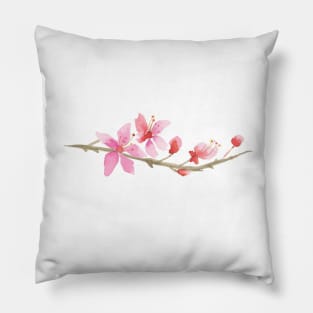 Cherry blossom water color painting Pillow