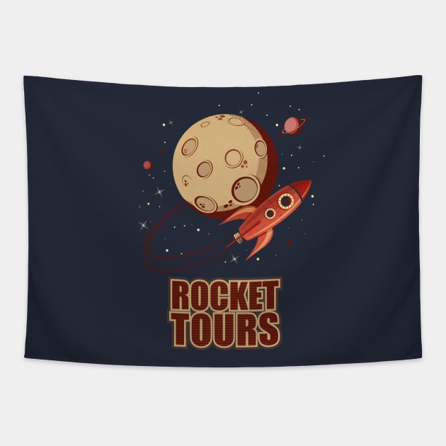rocket tours vintage Tapestry by MissCactusArt