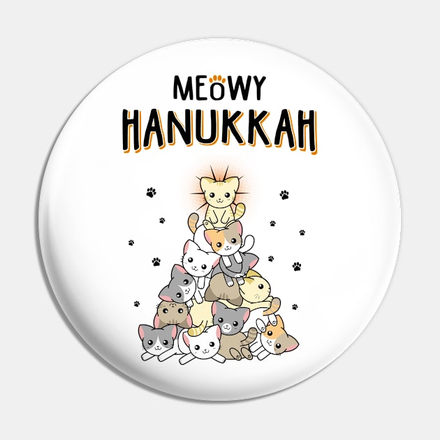 Meowy Hanukkah Pin by KsuAnn