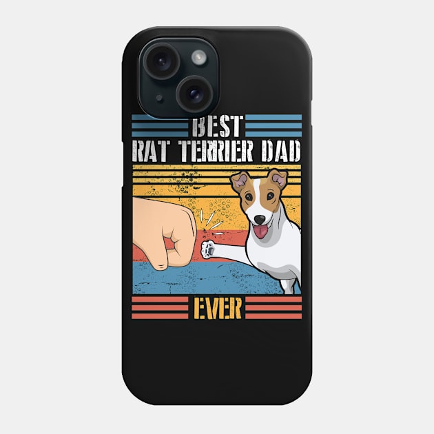 Rat Terrier Dog And Daddy Hand To Hand Best Rat Terrier Dad Ever Dog Father Parent July 4th Day Phone Case by joandraelliot