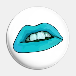 Blue lips Pin