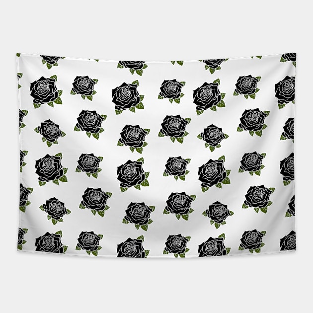 Gothic Black Roses Tapestry by LunaMay