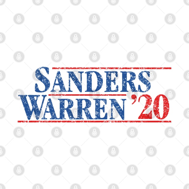 Bernie Sanders and Elizabeth Warren on the one ticket. Politique Sanders Warren 2020 Vintage Designs by YourGoods