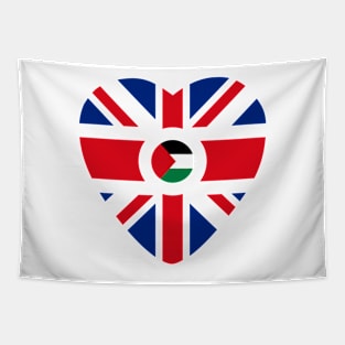 British Palestinian Multinational Patriot Flag (Heart) Tapestry