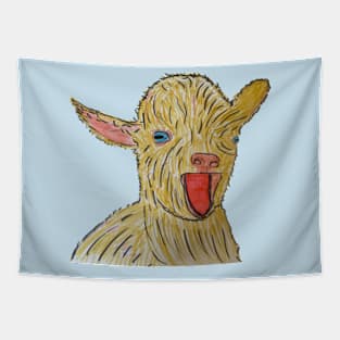 Baby Goat Screaming Tapestry