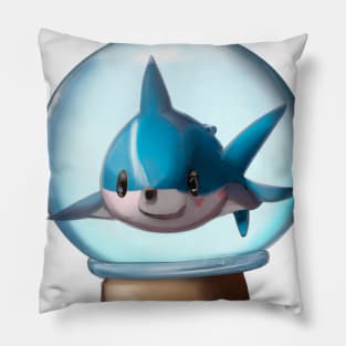 Cute Shark Drawing Pillow