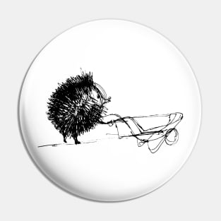 Black ink halloween hedgehog Pin