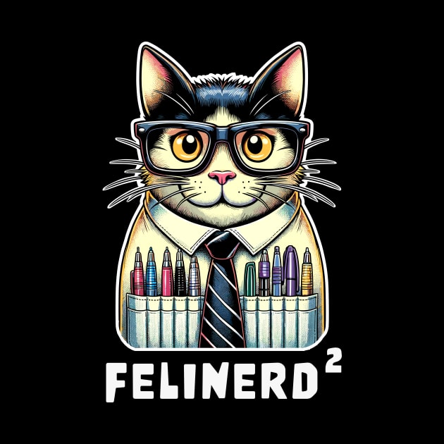 Felinerd Squared, Hipster Cat T-Shirt, Feline Nerd with Glasses Graphic Tee, Funny Cat Lover Gift, a square cat squared by Cat In Orbit ®