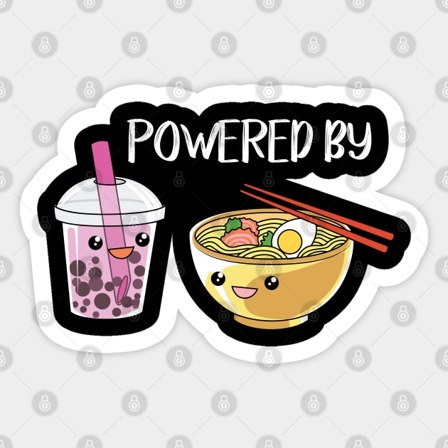 Powered By Ramen Bubble Tea Boba Japanese Noodles Gift Anime