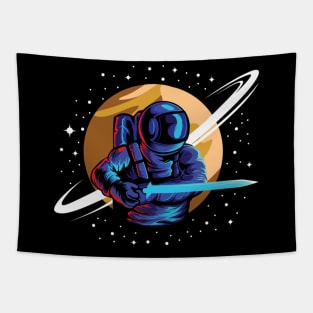 Astronaut Knight In Astros Space City Tapestry