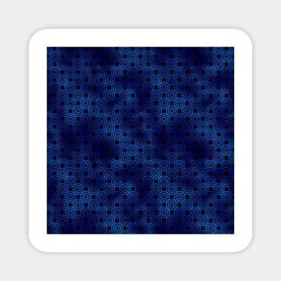 Circle Rings in Black and Classic Blue Vintage Faux Foil Art Deco Vintage Foil Pattern Magnet