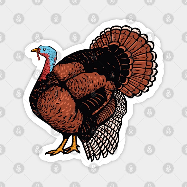 Turkey Illustration Magnet by Mako Design 