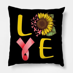 love hiv sunflower Pillow