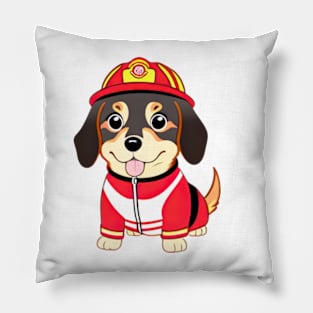 puppy as a firefighter Pillow