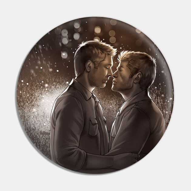 Destiel under the Rain Pin by GioGui