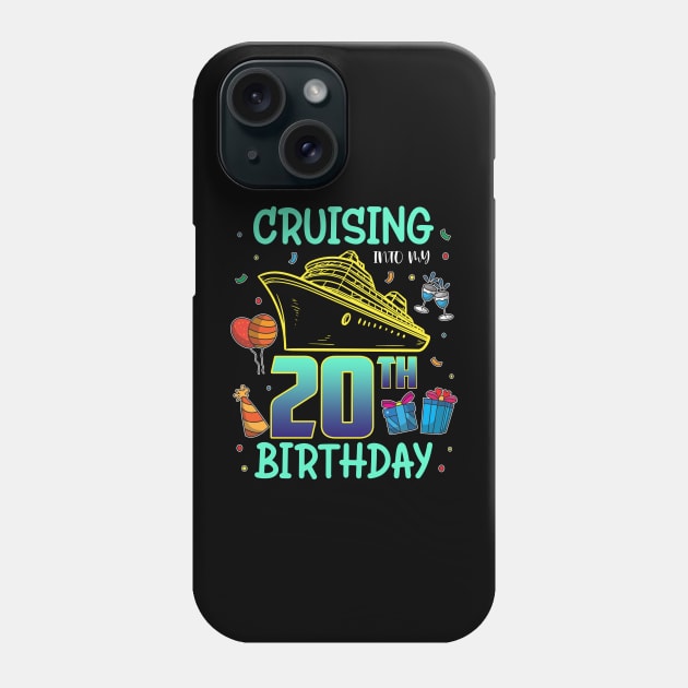 Cruising Into My 20th Birthday 20 Year Old Cruise 20th B-Day Phone Case by AE Desings Digital