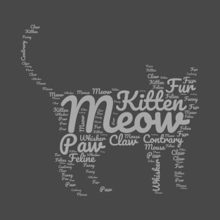 Cat Meow word cloud T-shirt T-Shirt