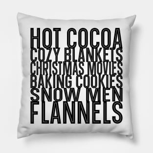 Hot Cocoa Cozy Blankets Christmas Movies Pillow