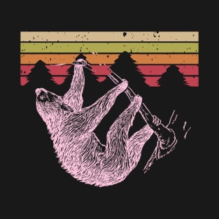 Vintage Retro Sloth Pine Trees T-Shirt T-Shirt