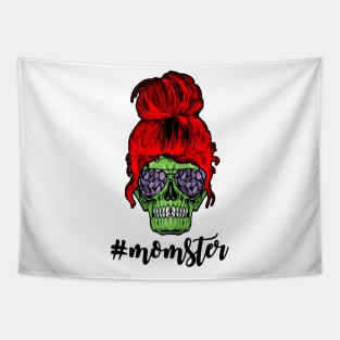 Crazy Red Hair Momster Skull Mom Funny Redhead Tapestry